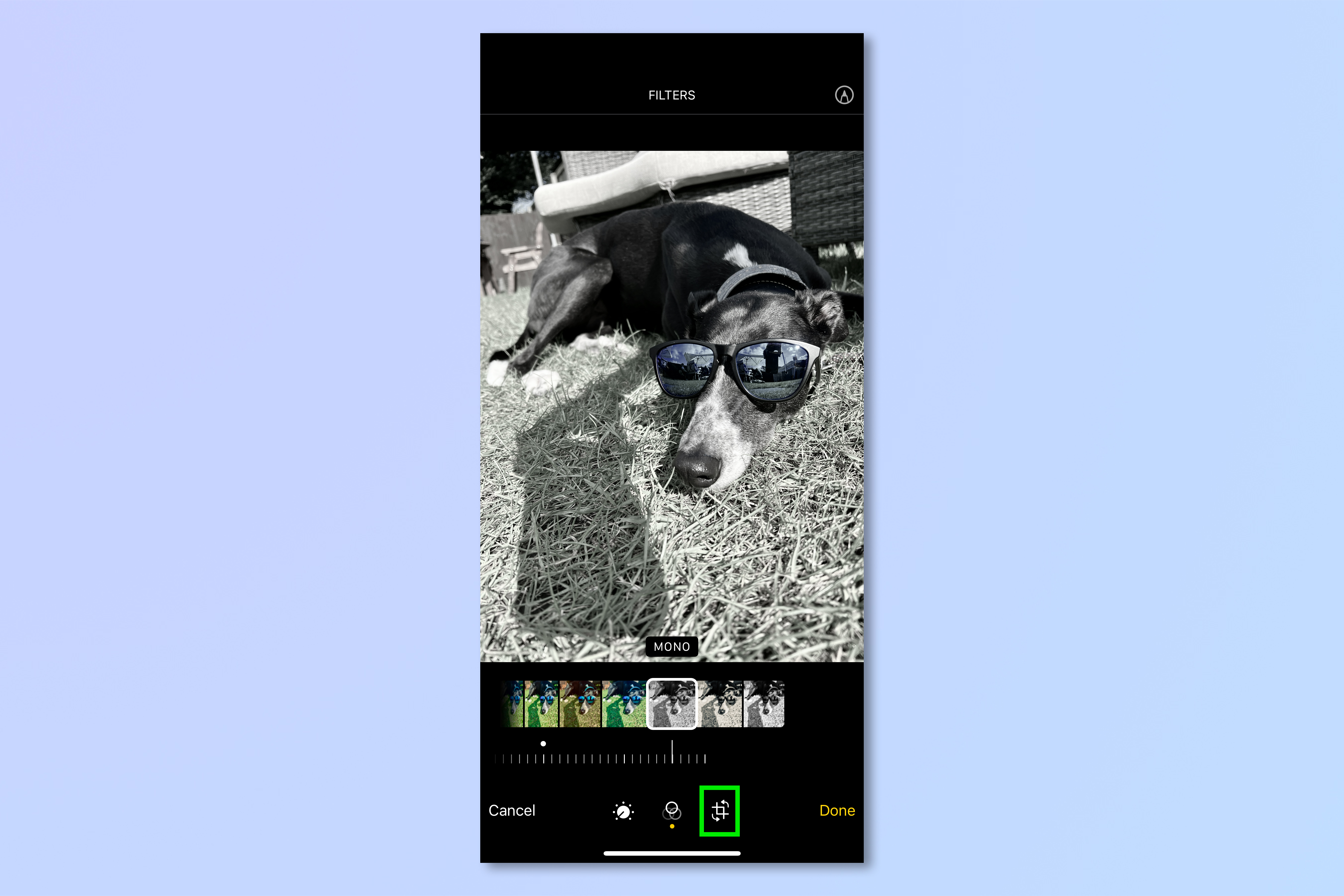 A screenshot showing how to edit photos on iPhone