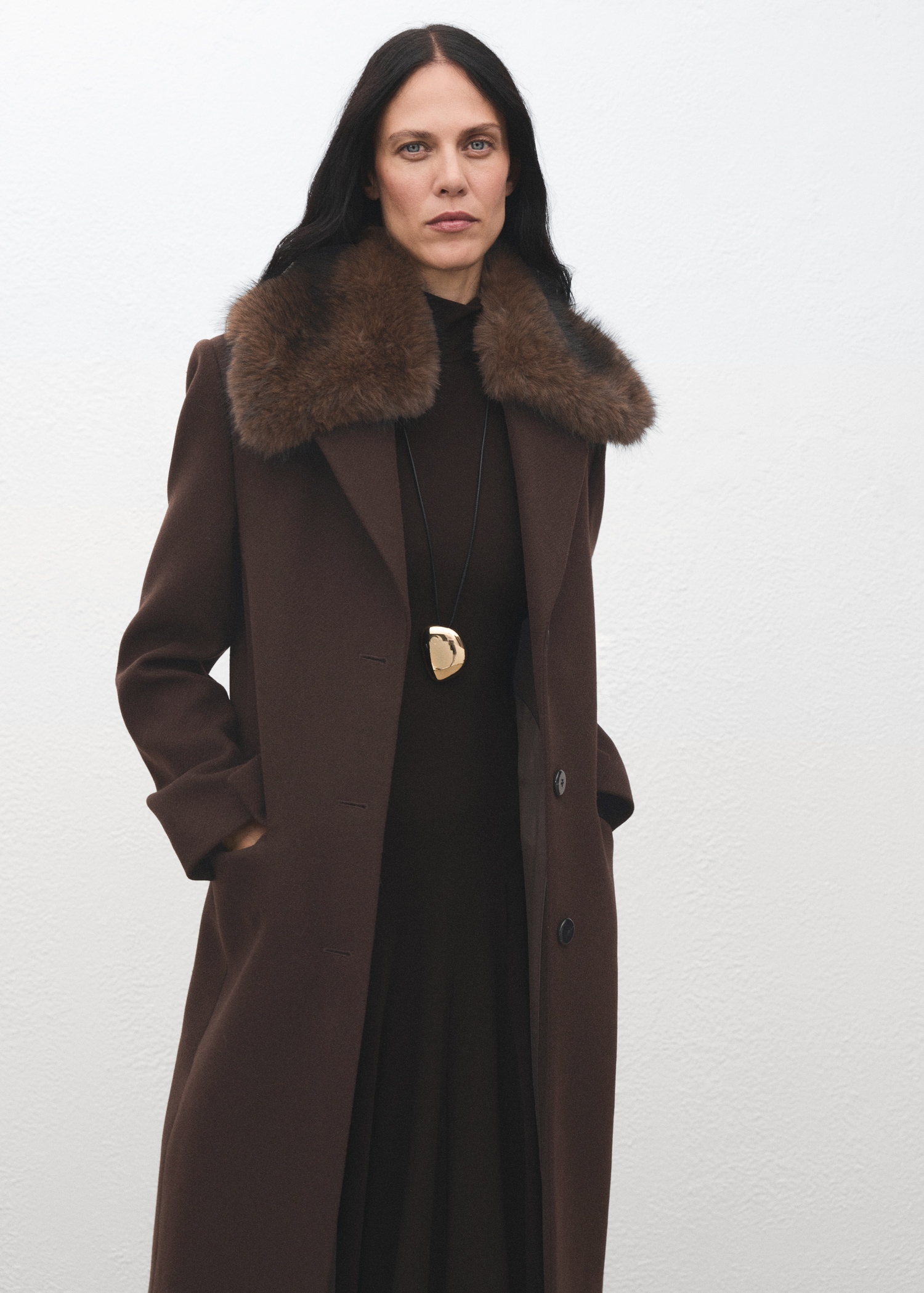 Wool Coat With Fur Collar - Women | Mango United Kingdom