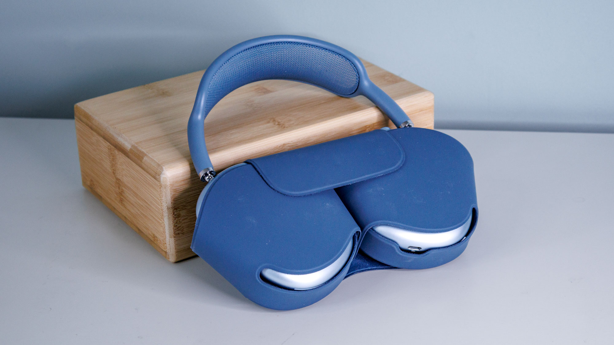 The AirPods Max USB-C in a photo studio