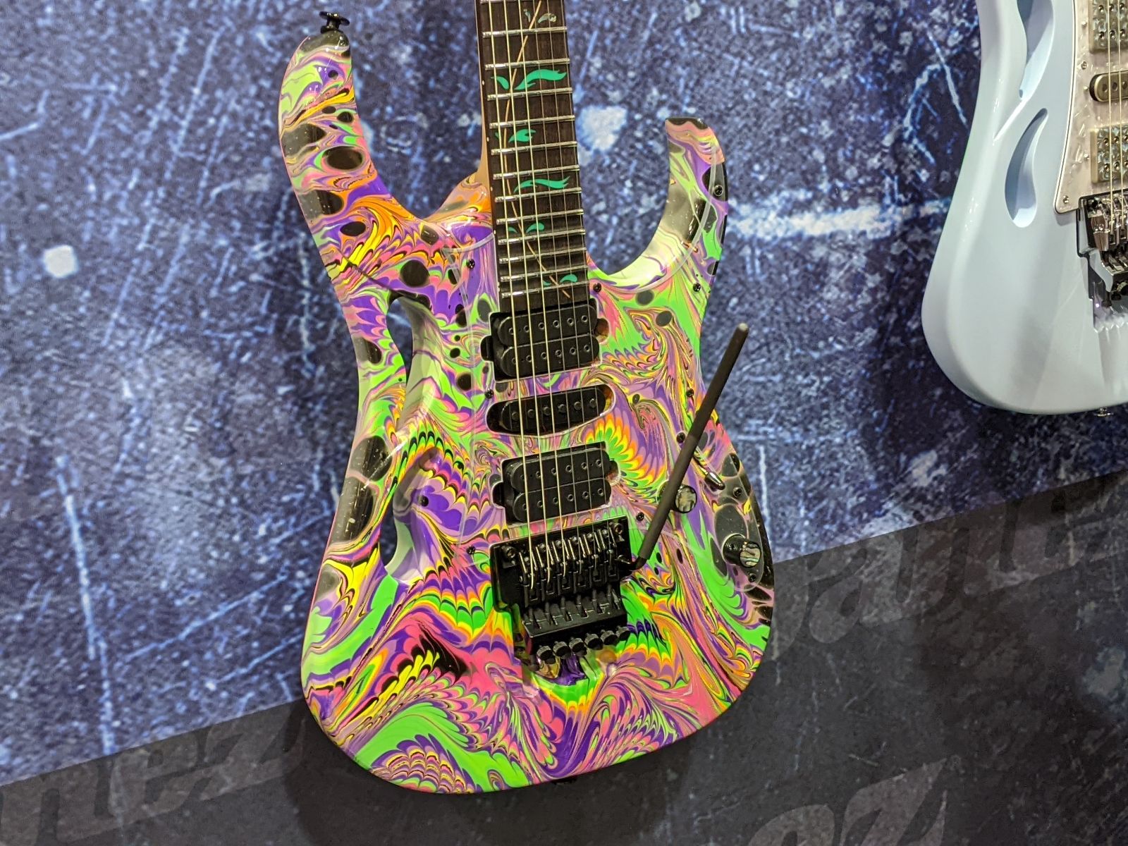 An Ibanez PIA35TH prototype, on display at NAMM 2022