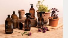 Daylesford cleaning products next to some botanicals