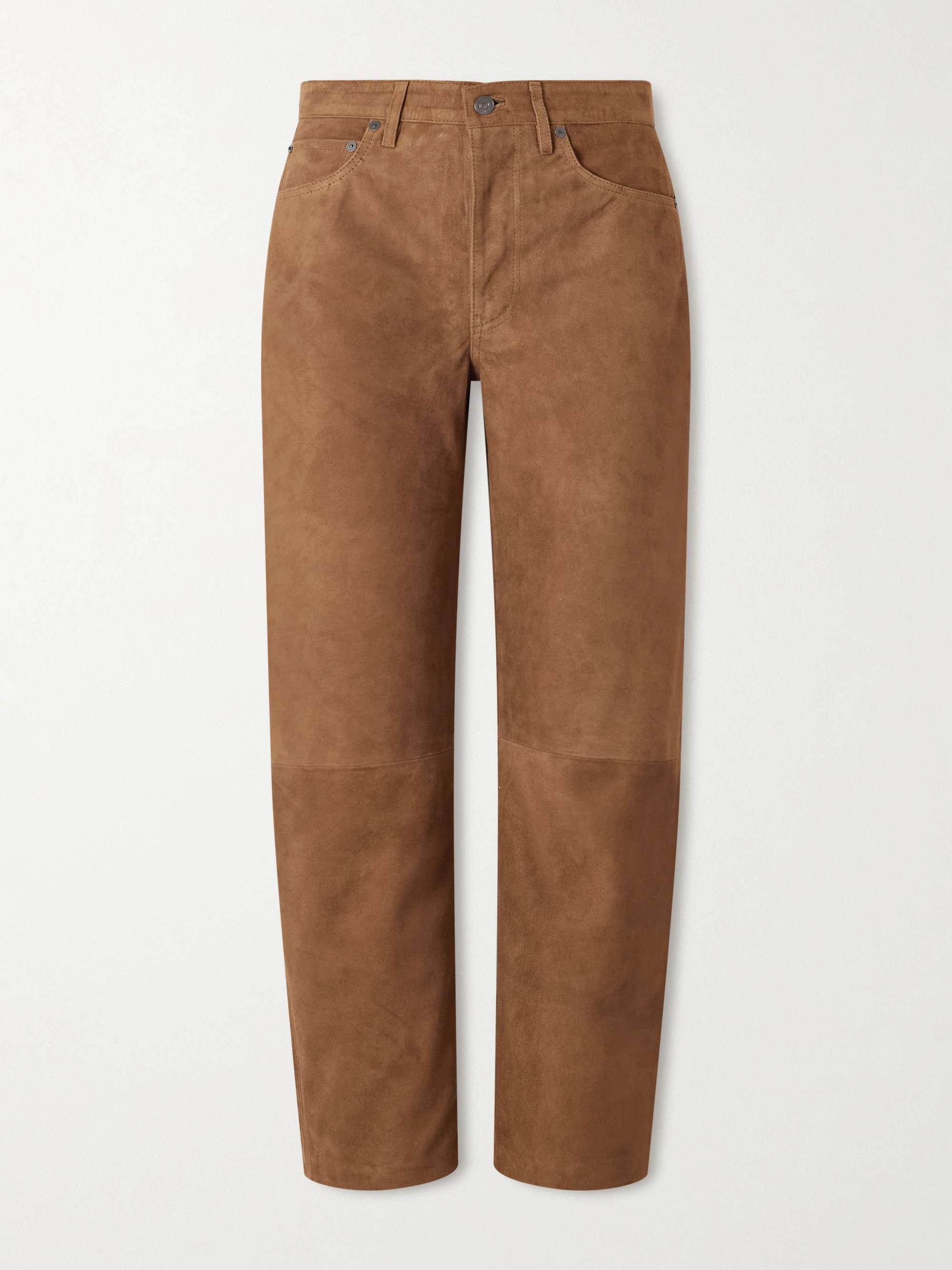 Miro Suede Barrel-Leg Pants