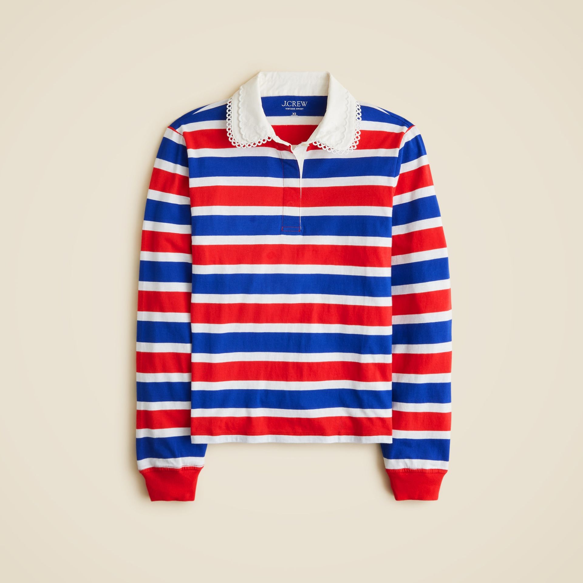 Vintage Jersey Rugby T-Shirt With Eyelet Collar