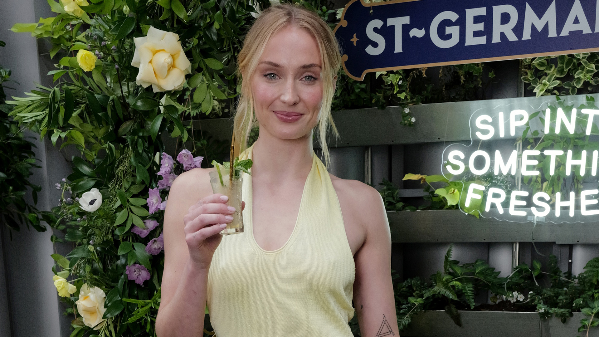 NEW YORK, NEW YORK - JUNE 17: Sophie Turner hosts Summer St-Germain Hugo Spritz Soirée at La Terrasse at Nordstrom on June 17, 2025 in New York City. (Photo by Craig Barritt/Getty Images for St-Germain )