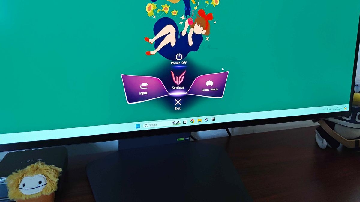 LG UltraGear 32GS95UE-B with OSD menu on screen
