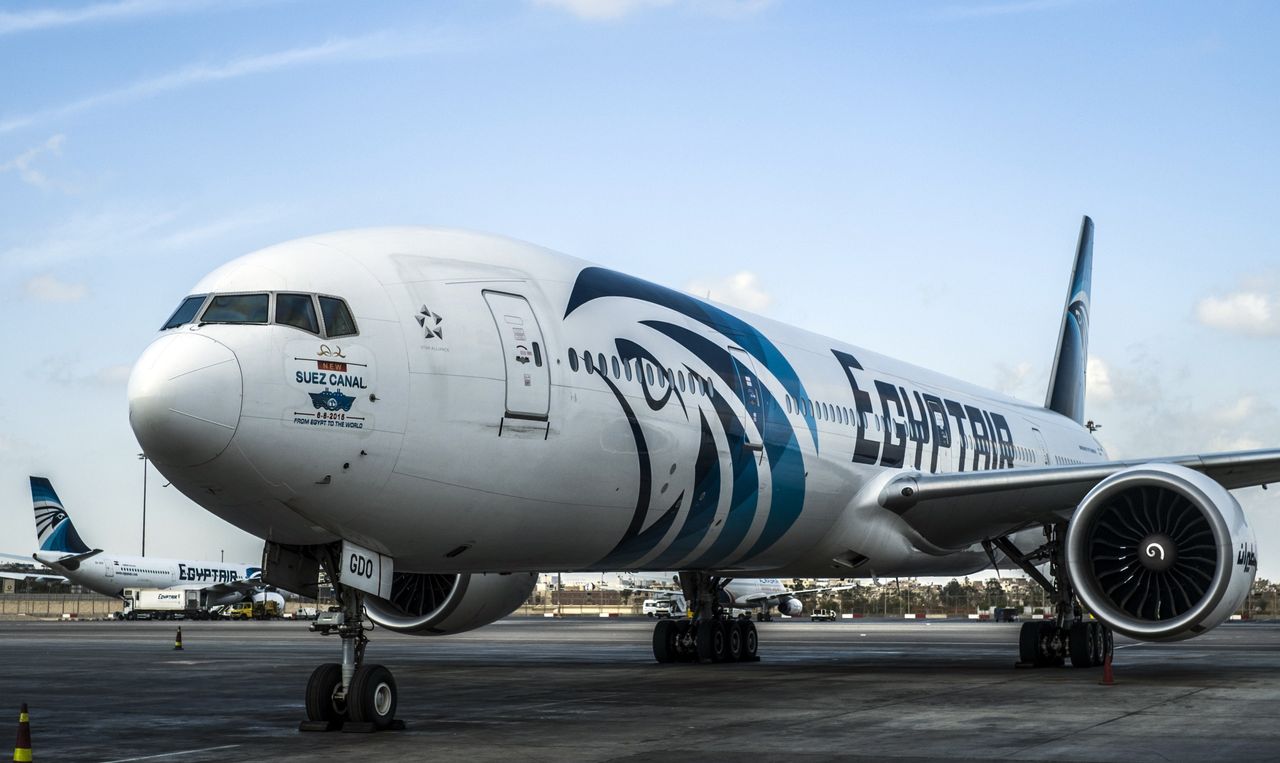 A picture taken on September 30, 2015 shows an Egypt Air plane on the tarmac of Cairo international Airport. AFP PHOTO / KHALED DESOUKI(Photo credit should read KHALED DESOUKI/AFP/Getty Image