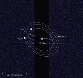 The International Astronomical Union has officially approved Kerberos and Styx as the new names for two of Pluto's moons. Image released on July 2, 2013.