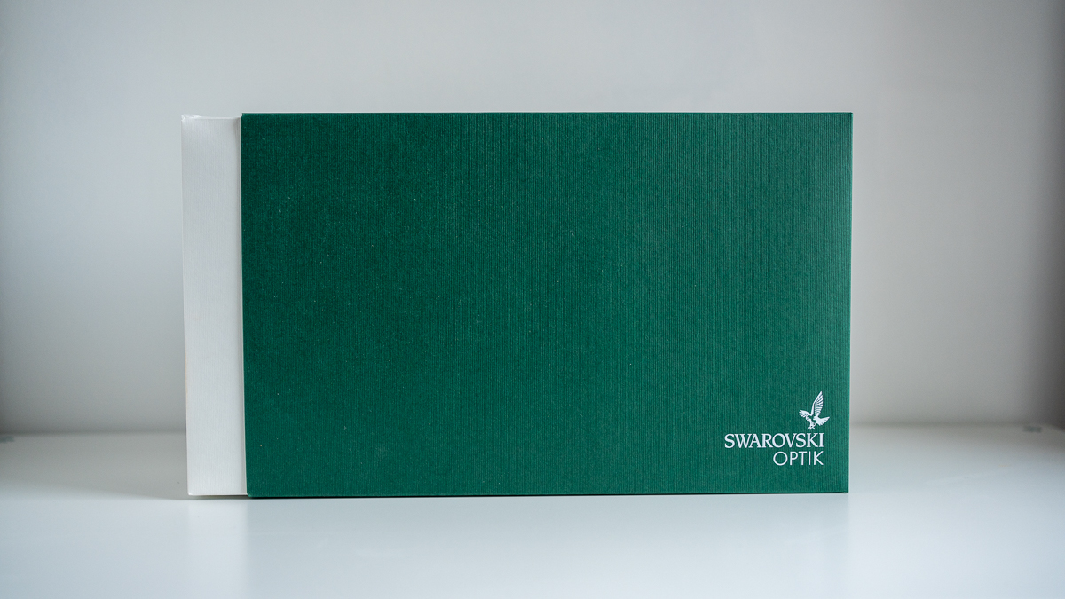 Swarovski box on a white surface