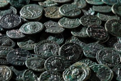 Bronze Roman-period coins.