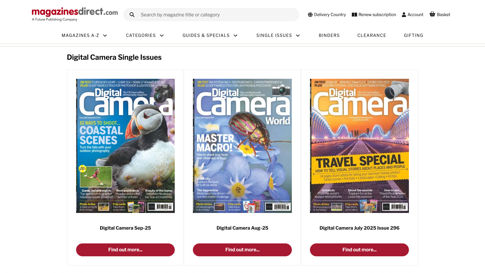 Landing page of www.magazinesdirect.com for Digital Camera magazine, where single back issues of the magazine can be purchased: https://www.magazinesdirect.com/az-single-issues/6936939/digital-camera-magazine-single-issue.thtml