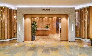 The new look Pure Yoga studio is located inside luxury shopping mall Pacific Place.