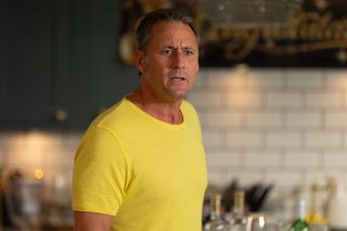 Tony Hutchinson is praying for his loved ones in Hollyoaks.