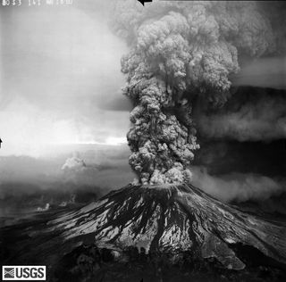The May 18 eruption sent volcanic ash, steam, water, and debris to a height of 60,000 feet, while the mountain lost 1,300 feet of altitude. Fifty-seven people were killed or are still missing. USGS Photograph taken on May 18, 1980, by Robert Krimmel.