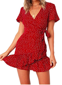 Relipop Summer Women Short Sleeve Print Dress