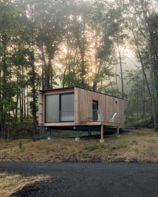 Exterior view of guestroom in the woods