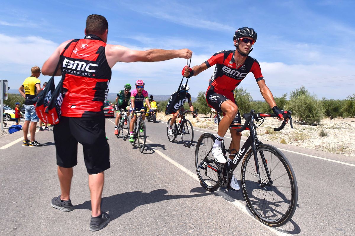 Peter Velits collects a musette
