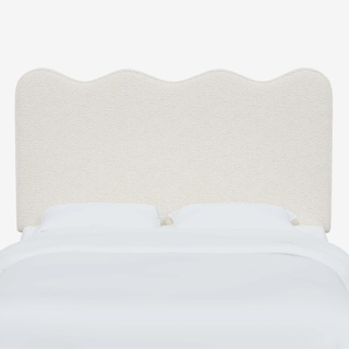 Clementine headboard in cream sherpa upholstered finish