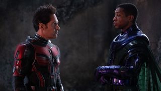 Scott Lang and Kang face each other in Ant-Man and the Wasp: Quantumania