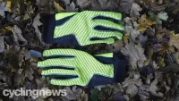 A pair of Giro Blaze 2 gloves on leafy ground