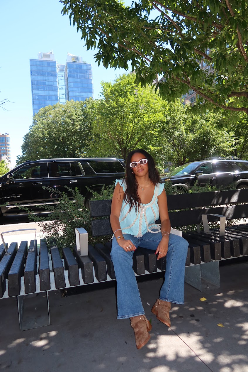 Sierra Mayhew attending New York Fashion Week.