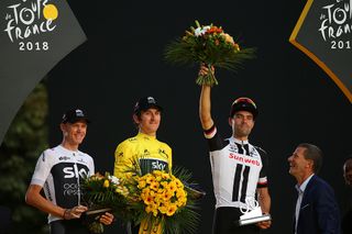 Tom Dumoulin (Sunwe) second overall at the Tour de France behind Geraint Thomas (Team Sky)