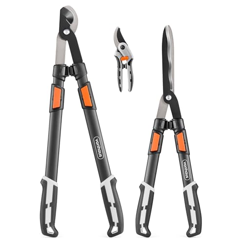 Vonhaus 3pc Garden Shears Set &amp;ndash; Tree Lopper, Hedge Shears, Garden Secateurs/pruning Shears &amp;ndash; Telescopic Extendable Handles &amp;ndash; Soft Grip &amp;ndash; Lightweight