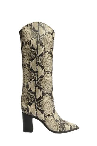 Maryana Block Boot - 5 / Natural Snake / Snake Embossed Leather