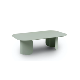 rectangular green coffee table