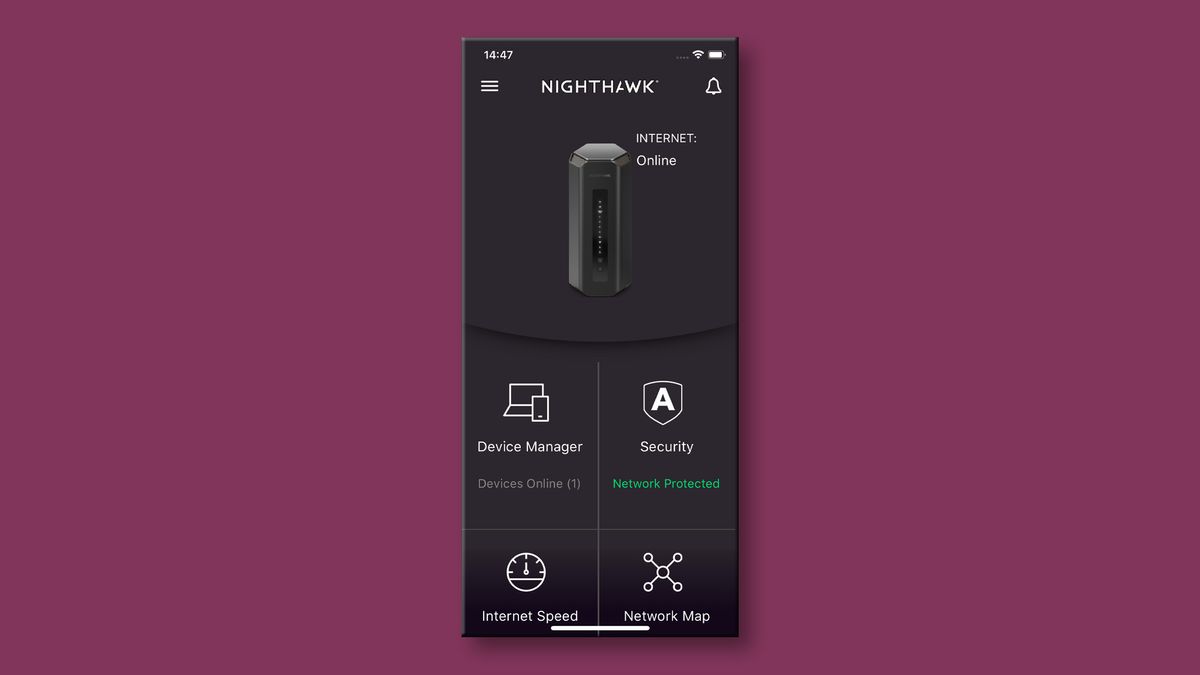The mobile app interface for the Netgear Nighthawk RS700S