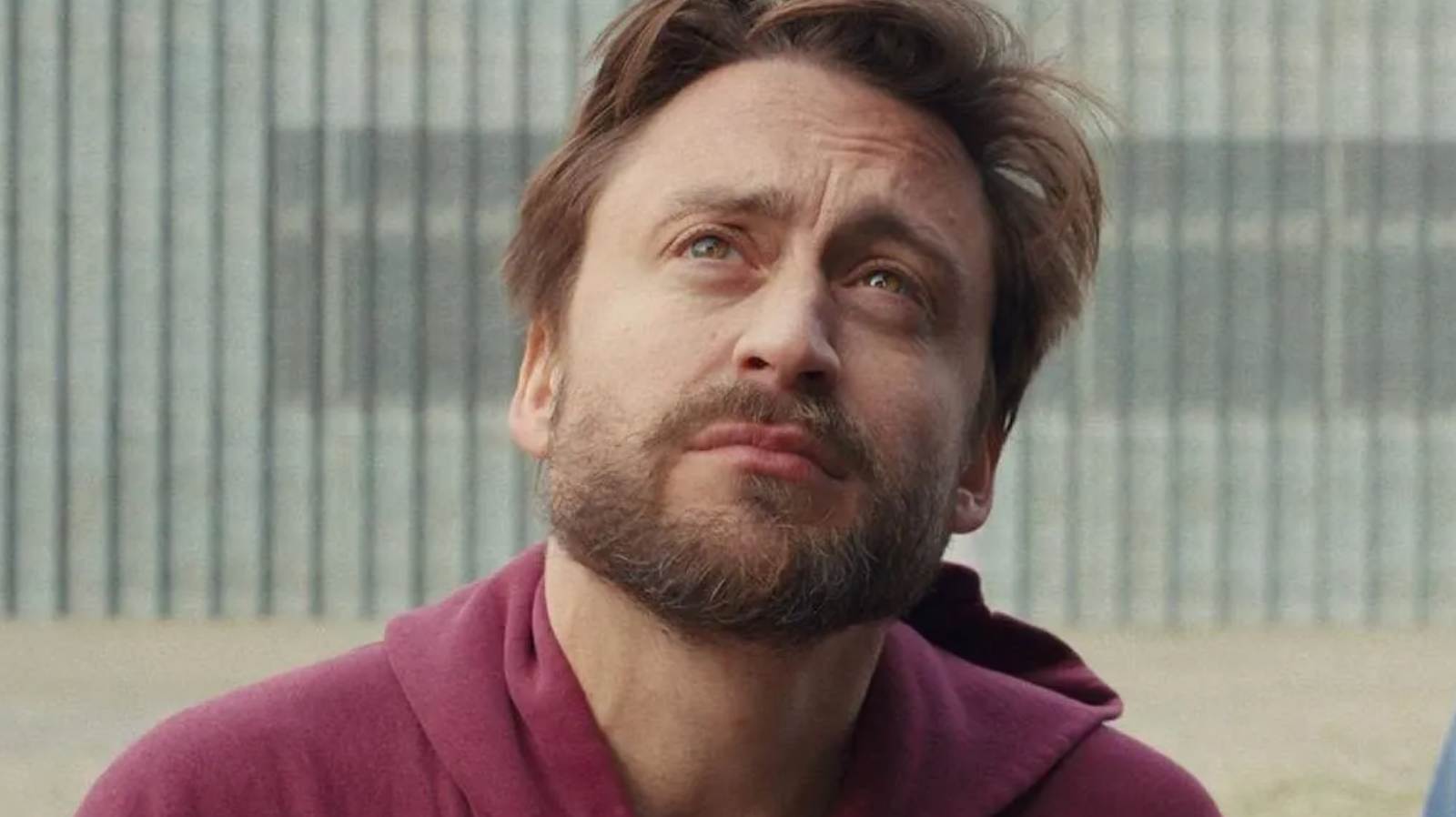 Kieran Culkin looking up