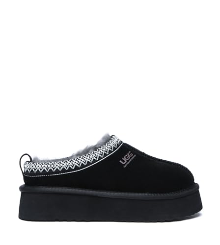 Ugg Australian Shepherd Sheepskin Wool Ankle Platform Tazzy Slippers Ventus Black Au Ladies 7 / Au Men 5 / Eu 38