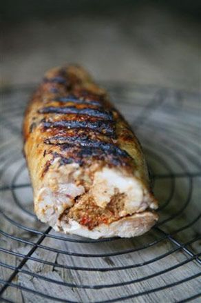 Stuffed chicken with burghal and tomato source by Joe Barza