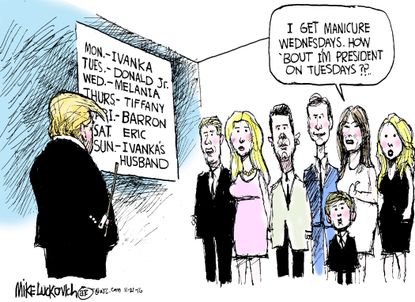 Political cartoon U.S. Trump family presidency