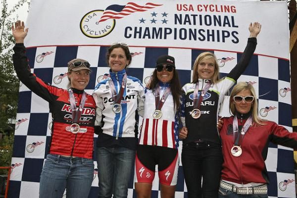 Elite women's podium at US Marathon Nationals