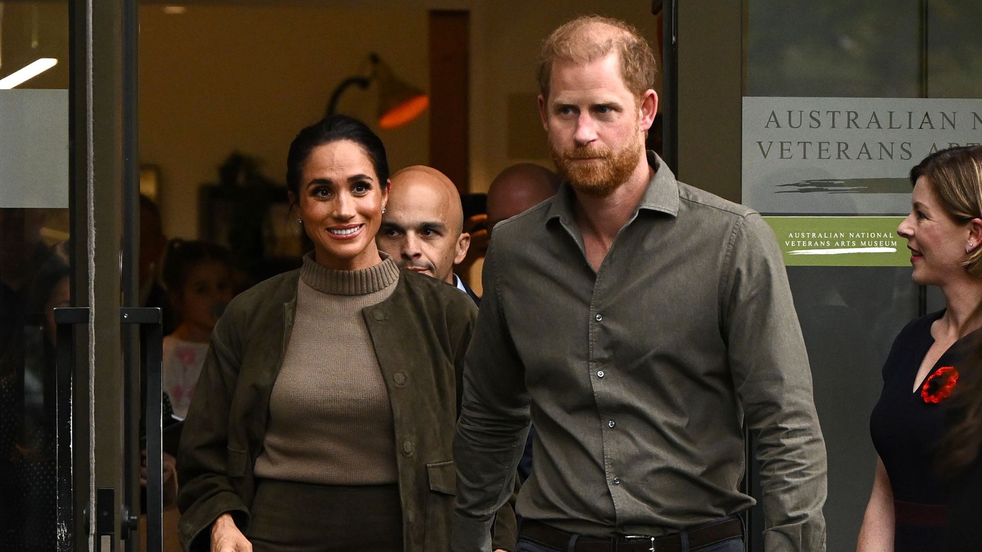 Meghan Markle and Prince Harry visit the Australian National Veterans Arts Museum (ANVAM) in Melbourne, Australia, 14 April 2026