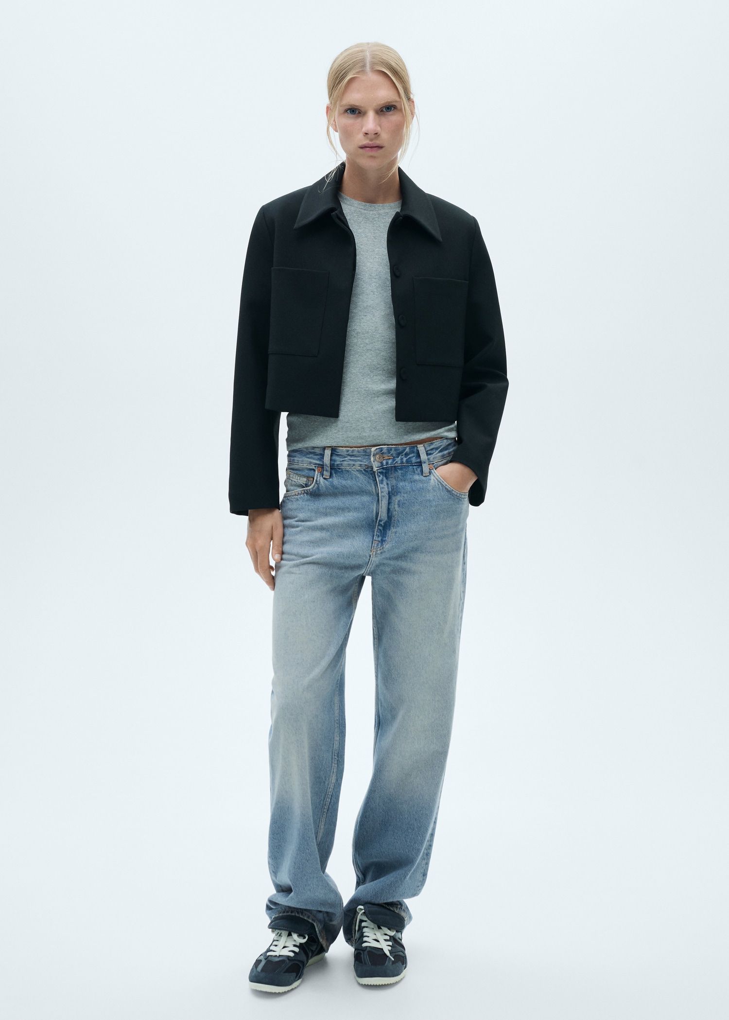 MANGO, Straight Low-Waist Jeans
