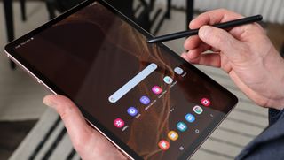 Samsung Galaxy Tab S8+ writing with S Pen