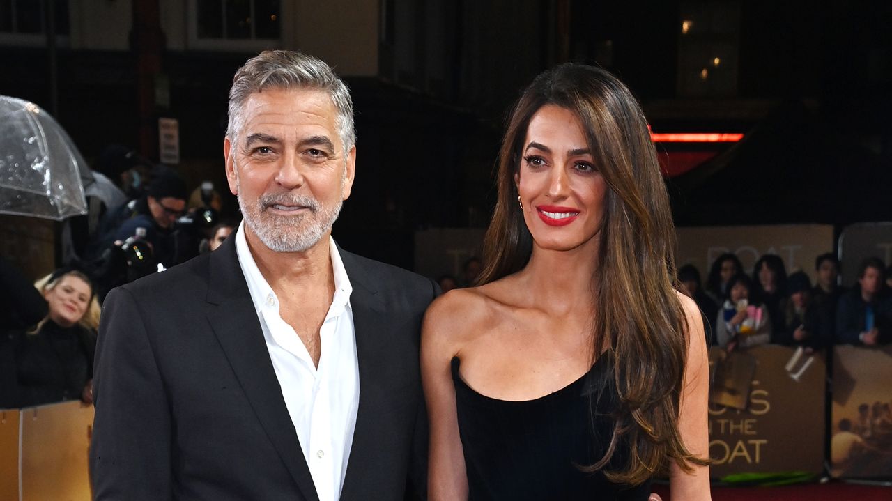 Amal Clooney&#039;s black velvet co-ord was the perfect Christmas party outfit inspiration as she stepped out in London with her husband