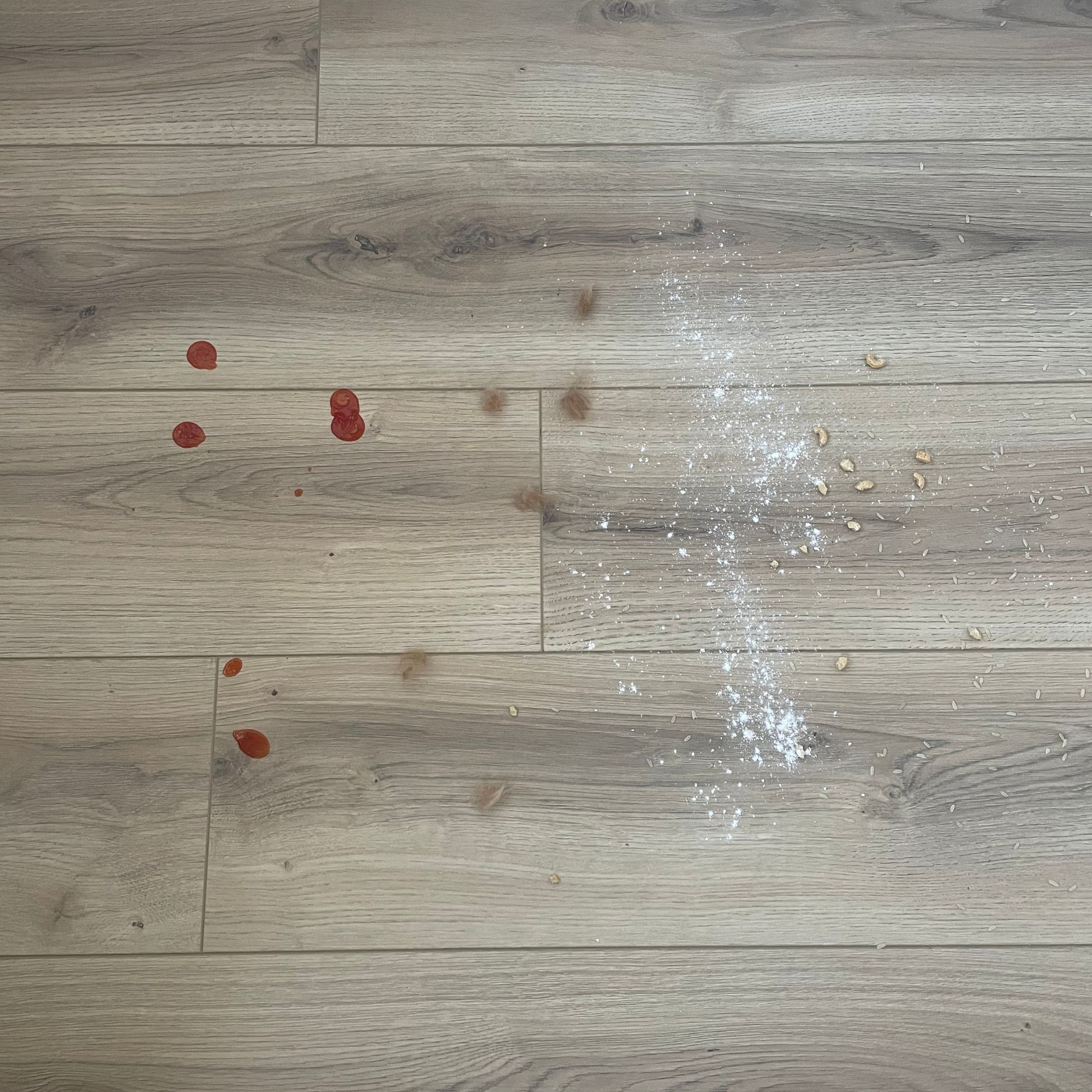 Debris on wood-effect floors