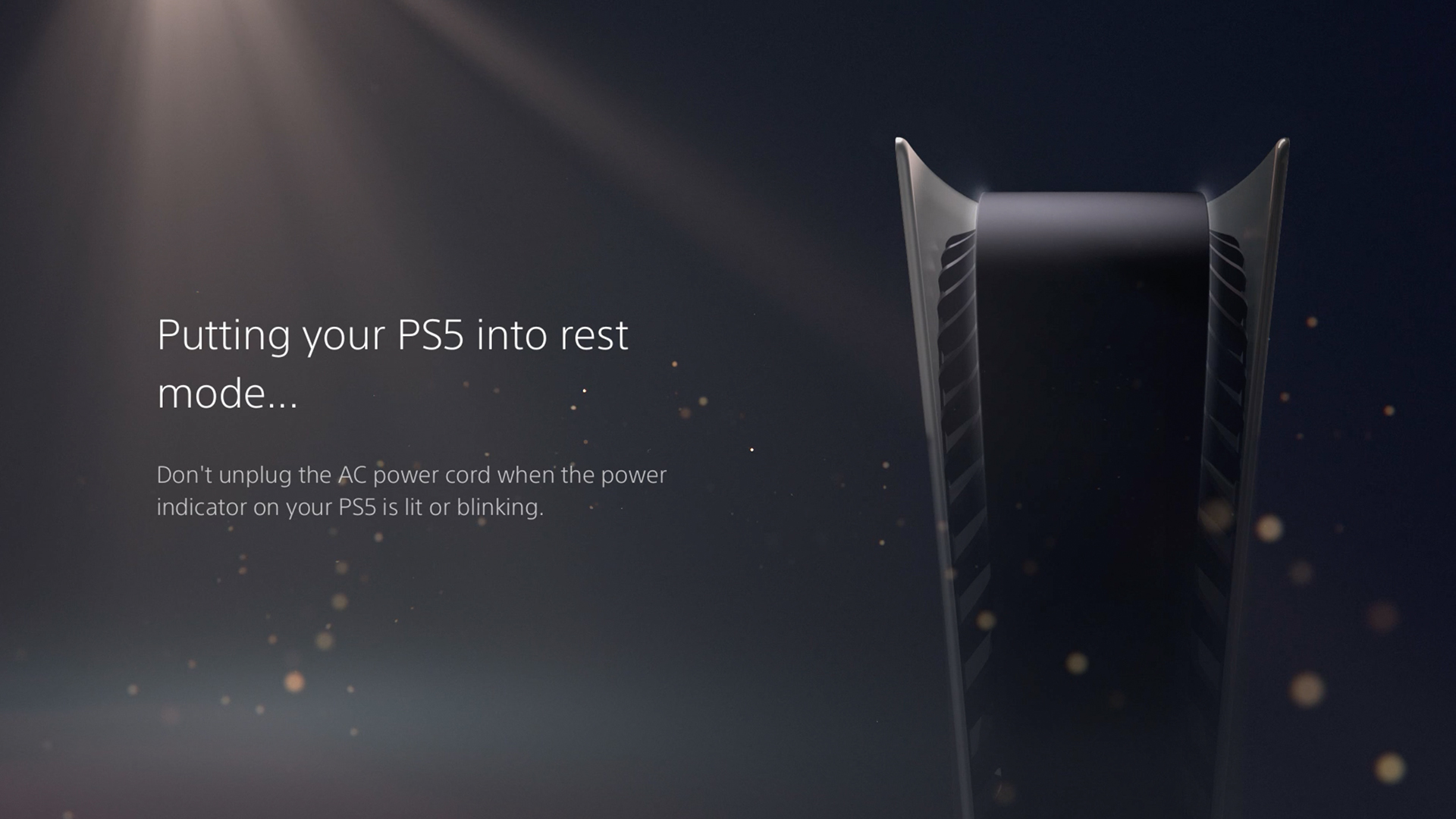 Putting PS5 in rest mode