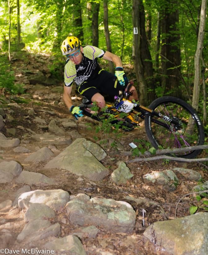 Harlan Price crashed hard in one of the long rock gardens