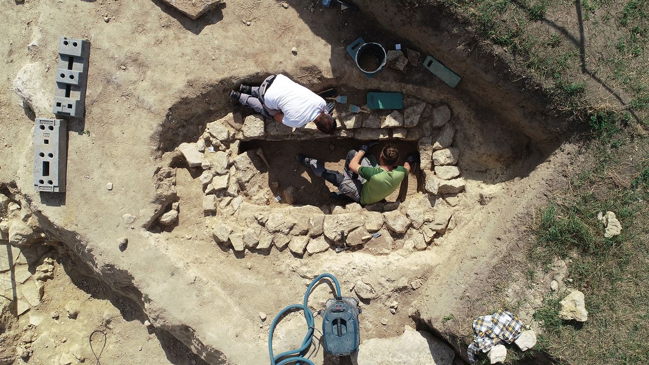 The archaeologists have found hundreds of graves at the cemetery since they started excavating it early this year. Many had been disturbed by grave-robbers.
