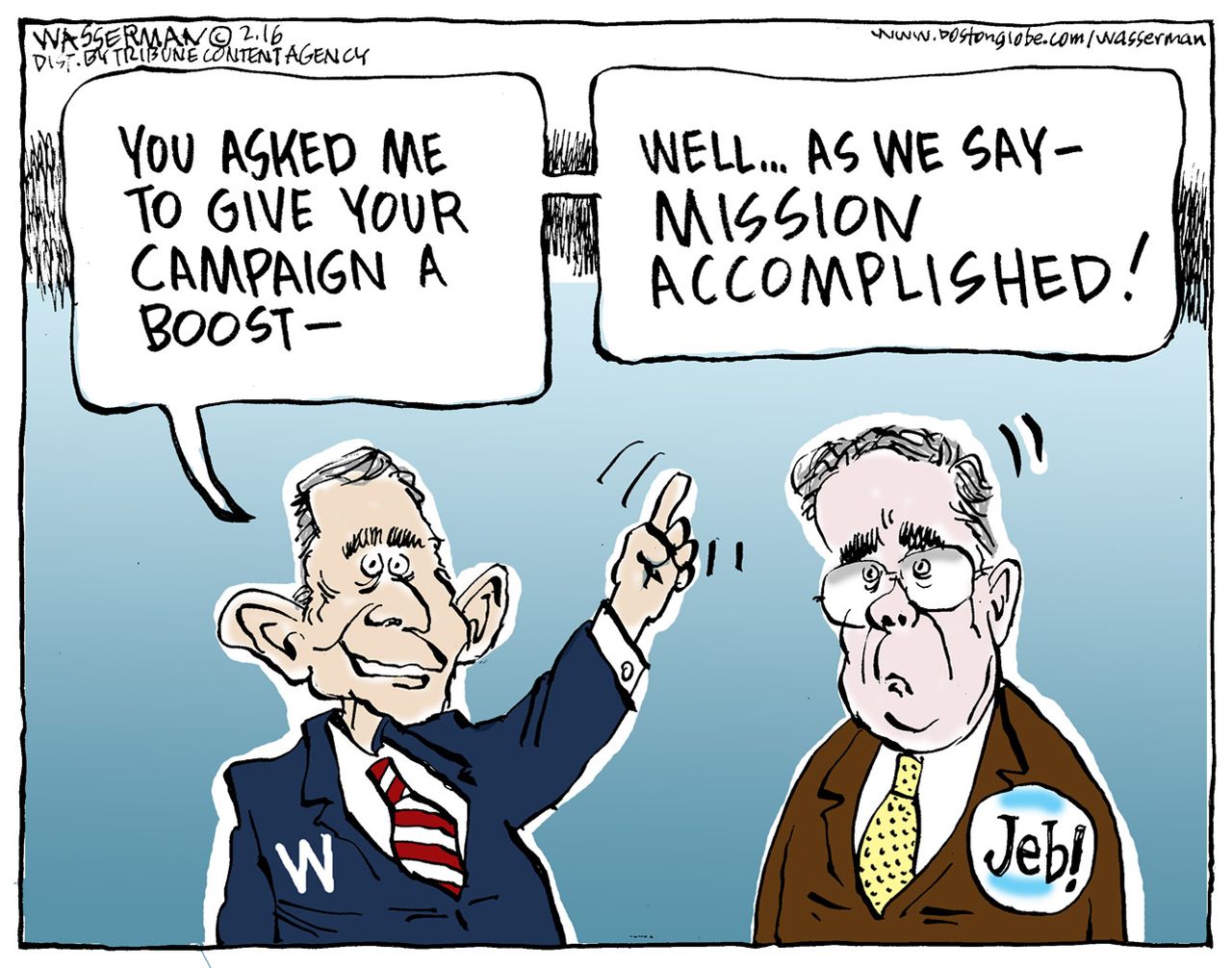 Political Cartoon U.S. Jeb George W Bush