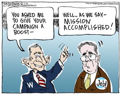 Political Cartoon U.S. Jeb George W Bush