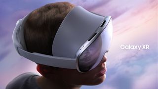 The Samsung Galaxy XR headset, in render