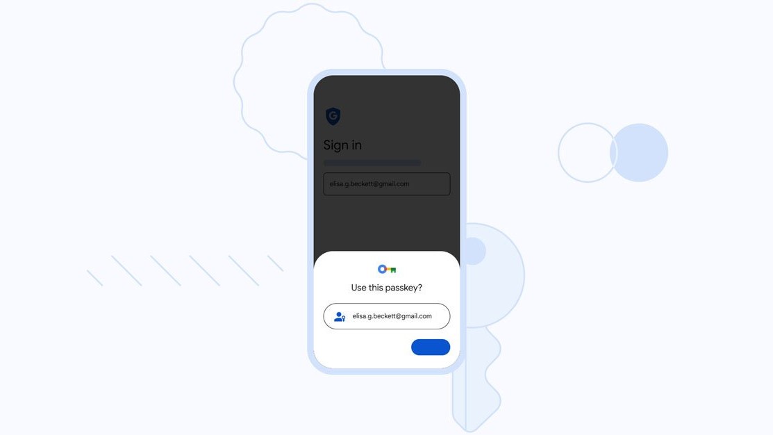 A picture showing how passkeys work with Google accounts