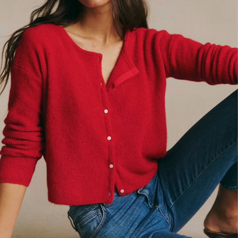 Image of red cardigan