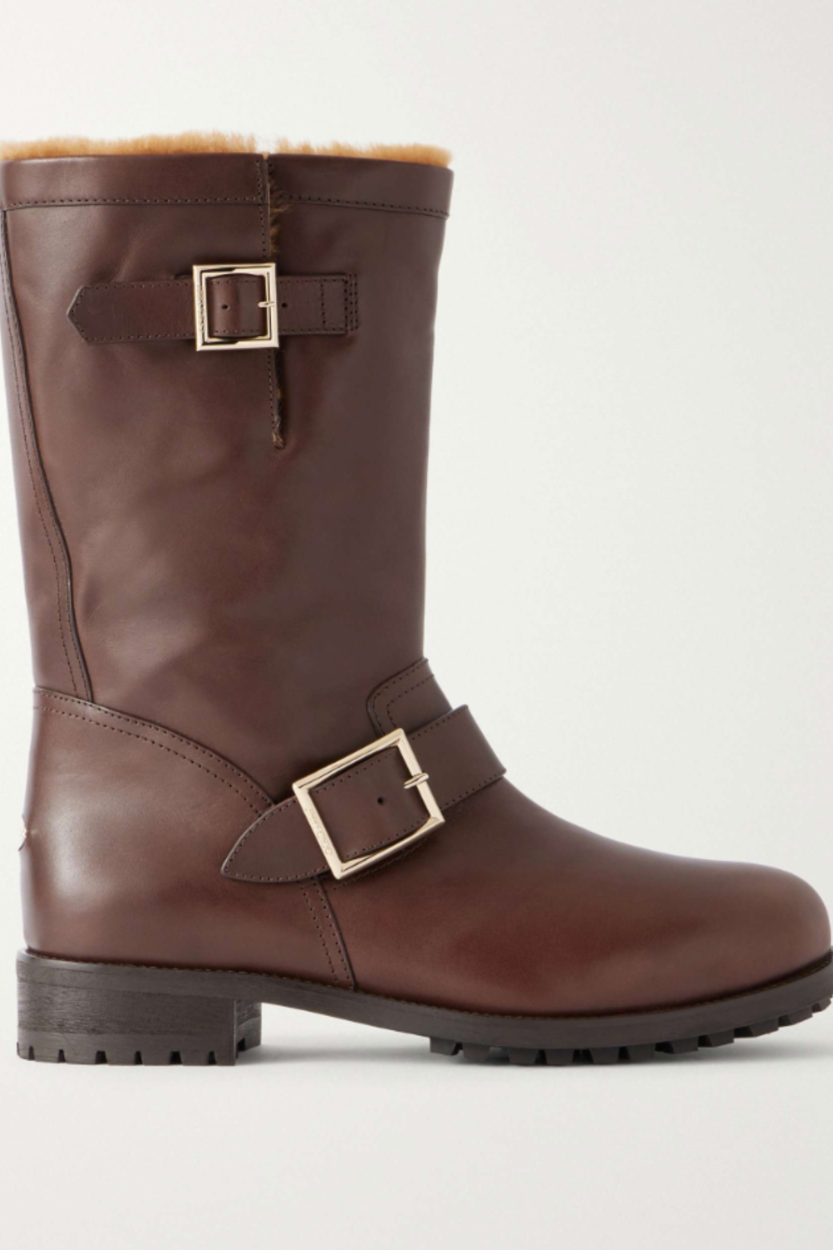 JIMMY CHOO, Biker Buckled Leather Ankle Boots