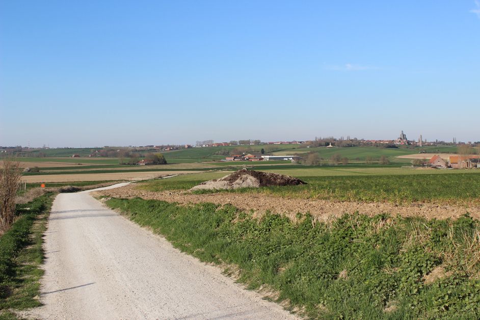 Looking back on the uphill stretch of the first sector