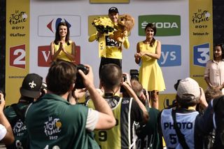 Chris Froome in yellow after stage 6 at the Tour de France